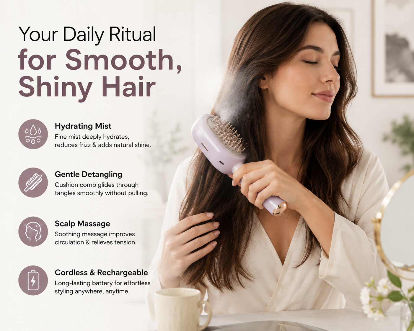 HydraMist™ Steam Hair Brush